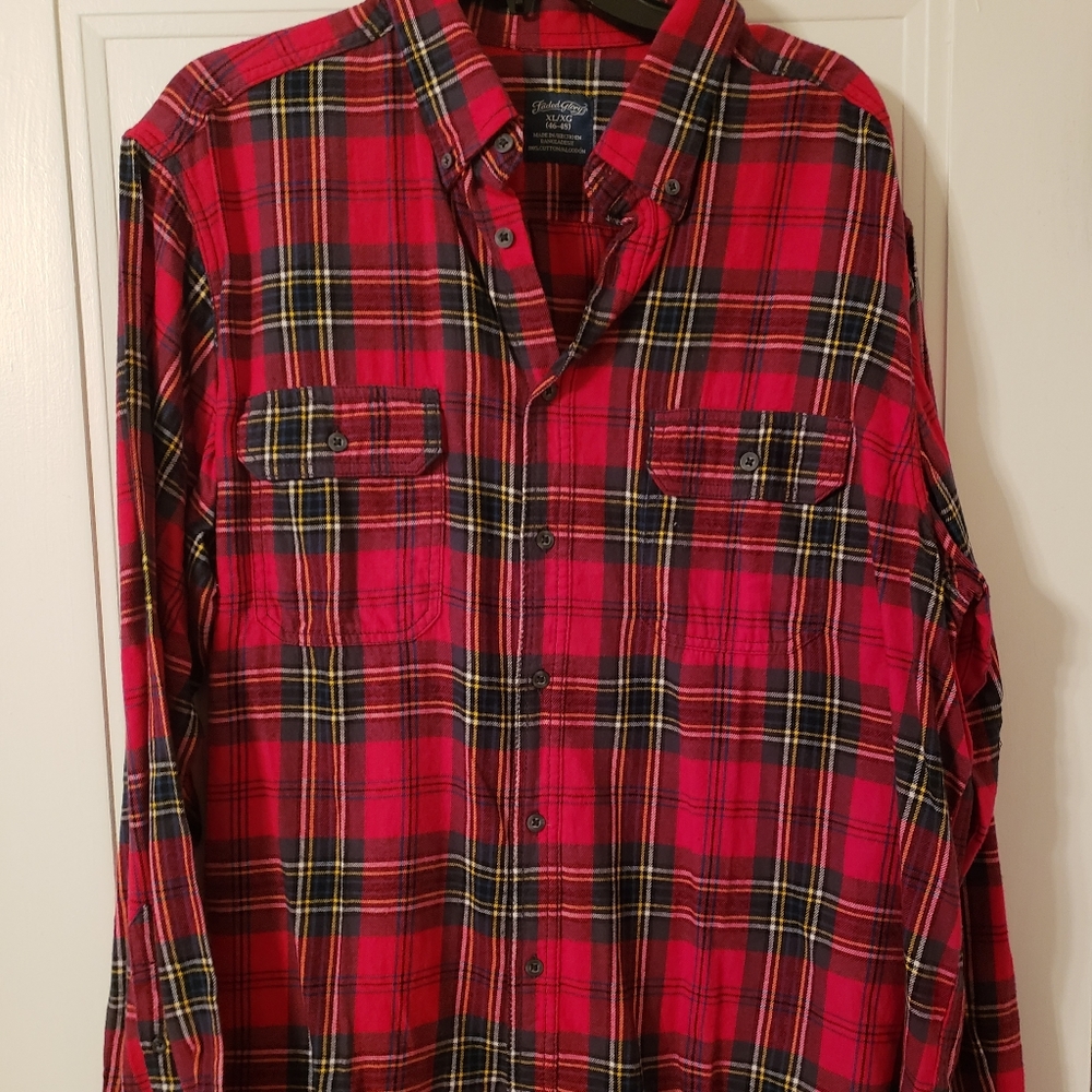 Mens Plaid Button Down